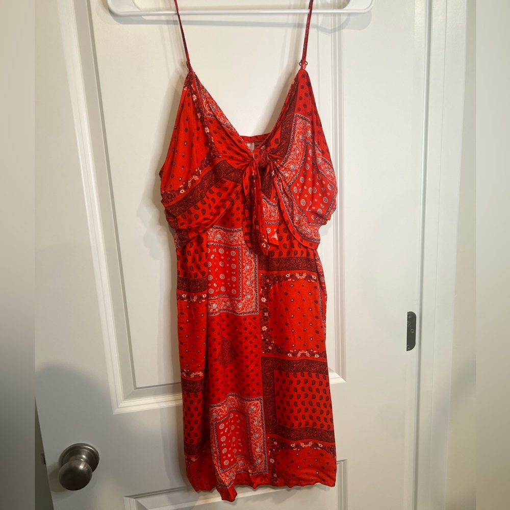 Target brand size large. Bandana print tie front dress.